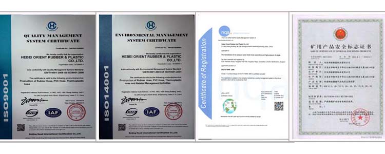 certification of rubber hose